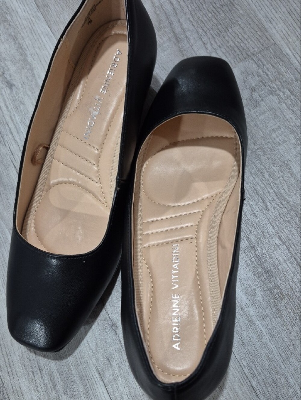 Adrienne Vittadini Black Women's Square-Toe Ballet Flats - Picture 4 of 7